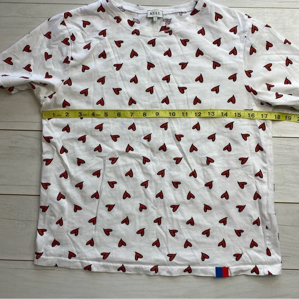 KULE White Short Sleeve Tee with Red Heart Print - Picture 6 of 9